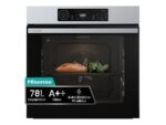 Hisense Horno - Hisense BI64223EPX, Multifunción, Pirolítico, 78 l, 59.5 cm, Modo Air Fry, Cocción Simultanea, Negro