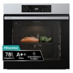 Hisense Horno - Hisense BI64223EPX, Multifunción, Pirolítico, 78 l, 59.5 cm, Modo Air Fry, Cocción Simultanea, Negro