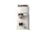 Philips Cafetera express - Philips Baristina BAR302/20, De grano, Molinillo cerámico, 16 bares, Depósito 1,2L, Blanca con portafiltro madera, Espresso