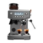 Cecotec Cafetera express - Cecotec Power Espresso 20 Barista Steel & Grind, 20 Bares, Molinillo integrado, Vaporizador, Doble Thermoblock, 2200 W, Pla