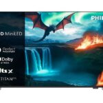 Philips TV Mini LED 55" - Philips 55MLED820/12, UHD 4K a 60Hz, P5 Perfect Picture Engine, Smart TV, DVB-T2, Dolby Atmos y DTS:X, HDR10+, Titan OS, Neg
