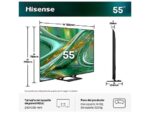 Hisense TV Mini LED 55" - Hisense 55E8S, UHD 4K, Quad Core / MT9618, Total HDR, Subwoofer integrado, IA 4K, Negro - Imagen 4