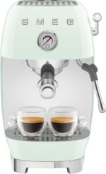 SMEG Cafetera espresso - SMEG ECF03PGEU, 15 bar, 1650 W, Verde pastel