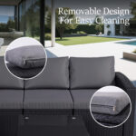 HOMAVO Conjunto de jardín - HOMAVO SF01 Exterior para 4 Personas, con Caja Almacenamiento & Funda, Negro - Imagen 5