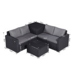 HOMAVO Conjunto de jardín - HOMAVO SF01 Exterior para 4 Personas, con Caja Almacenamiento & Funda, Negro - Imagen 7