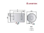 Ariston Termo eléctrico - Ariston PRO1 ECO H, 1500 W, 8 bar, 100 l, Horizontal, Blanco - Imagen 3