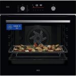 REACONDICIONADO Seminuevo Muy bueno Horno - AEG GS6PB51FAB, Multifunción, Pirolítico, 71 l, Sonda térmica, AirFry, 60 cm, Negro