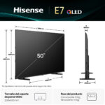 HISENSE TV QLED 50" - HISENSE 50E7Q, UHD 4K, Quad Core/MT9603, Smart TV, DVB-T2 (H.265), Negro - Imagen 2