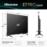 HISENSE TV QLED - HISENSE 43E77Q PRO, UHD 4K, Smart TV, Negro - Imagen 2