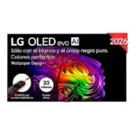 LG TV OLED 77" - LG OLED77G64LW, OLED 4K, Procesador Inteligente α11 AI Processor 4K Gen3, Smart TV, DVB-T2 (H.265), Gallery Design, Negro