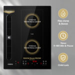 CIARRA Placa de inducción - CIARRA CBBEH392BF, 2 zonas, 520 mm, negro - Imagen 3
