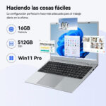 VANWIN Portátil - VANWIN NCS2154Y, 15,6 " Full-HD, Intel® Pentium® Gold 6500Y(Frecuencia máxima 3,4 GHz), 16 GB RAM, 512 GB SSD, UHD Graphics, Windows - Imagen 3