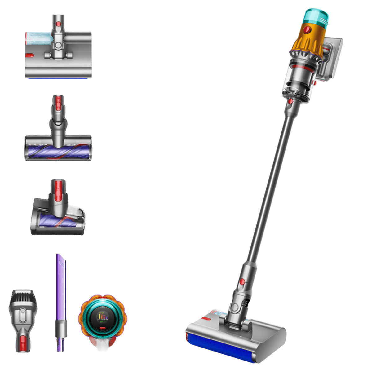 165105226_1 DYSON Aspirador escoba - DYSON 485350-01, 140 W, Potencia de succión 140 AirWatt, Depósito 0,35 l, Autonomía 60 min, Niquel - Imagen 1