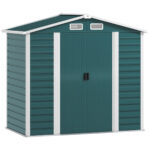 OUTSUNNY Caseta Jardín Exterior - OUTSUNNY 84H-225V00GN, 120 cm x 213 cm x 194 cm, Acero Galvanizado, Verde Oscuro