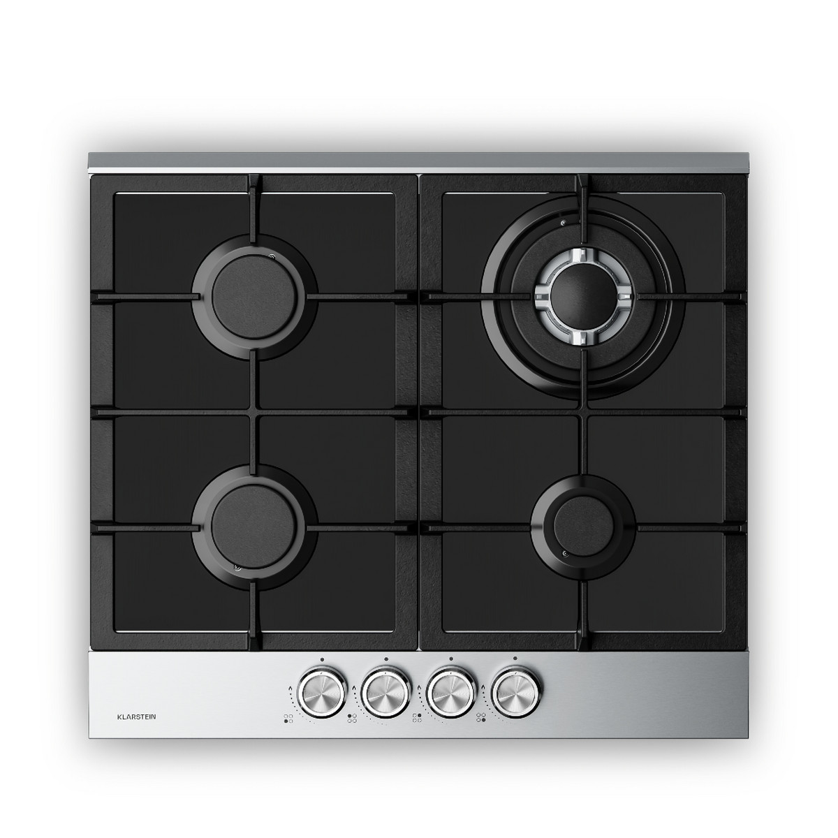 166115568_1 KLARSTEIN Placa de gas - KLARSTEIN Verosteel, 4 zonas, 58,40 cm, Plata - Imagen 1