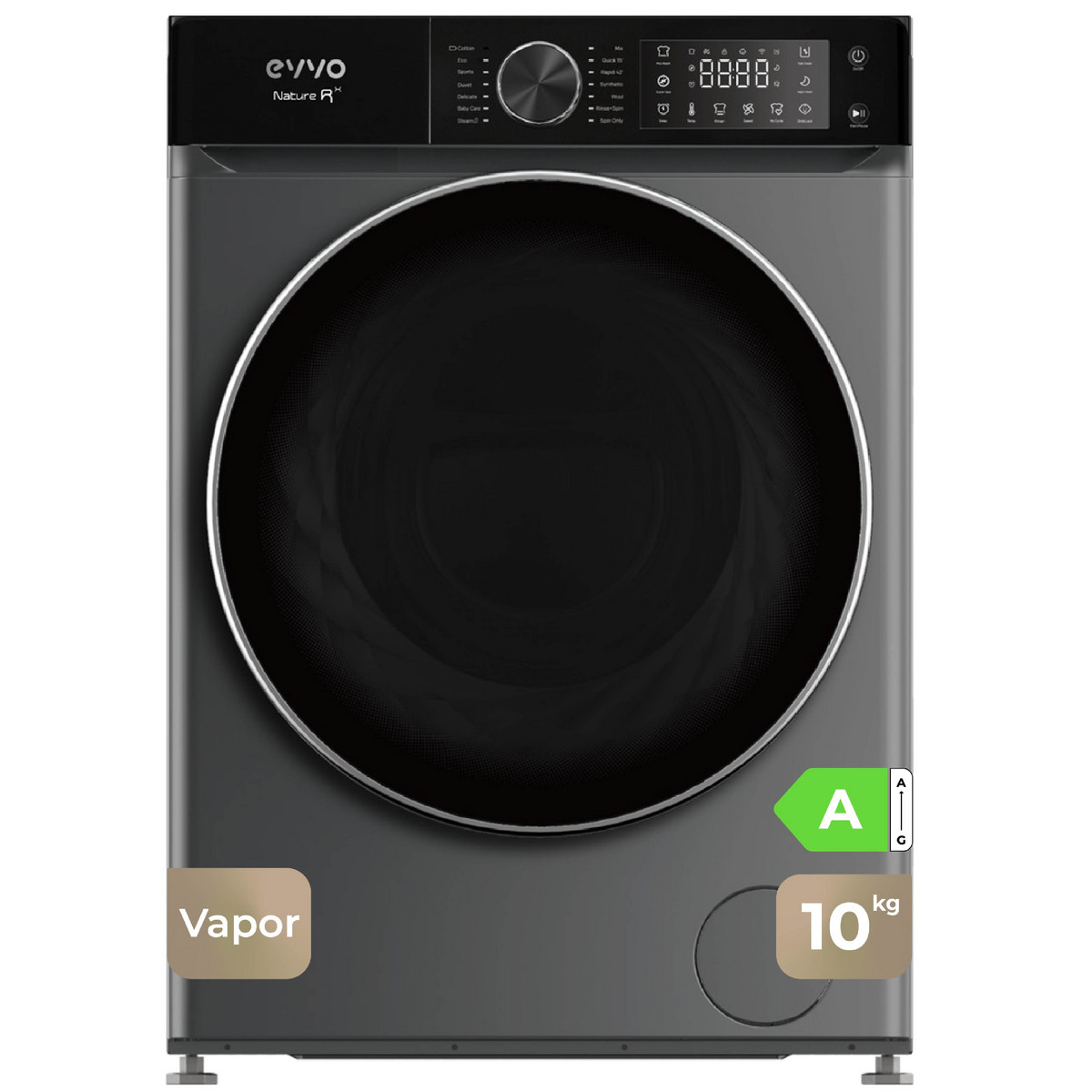 166122087_1 EVVO Lavadora carga frontal - EVVO Nature R10X, 10 kg, Inoxidable - Imagen 1