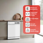 Lavavajillas libre instalación 60 cm - NILSON NJ13600E, 6 programas, 59,8 cm, Blanco - Imagen 4