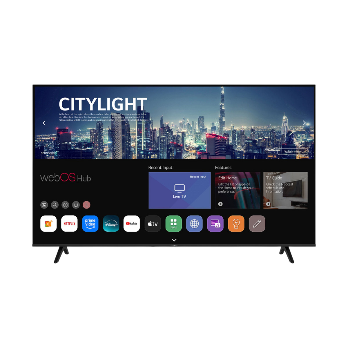 166571330_1 SMART TV LED 65" - SMART TECH 65UW02K 65" UHD 4K Smart TV WebOS, UHD 4K, ARM cortex –CA75*2+CA55*2, Smart TV, DVB-T2 (H.265), Negro - Imagen 1