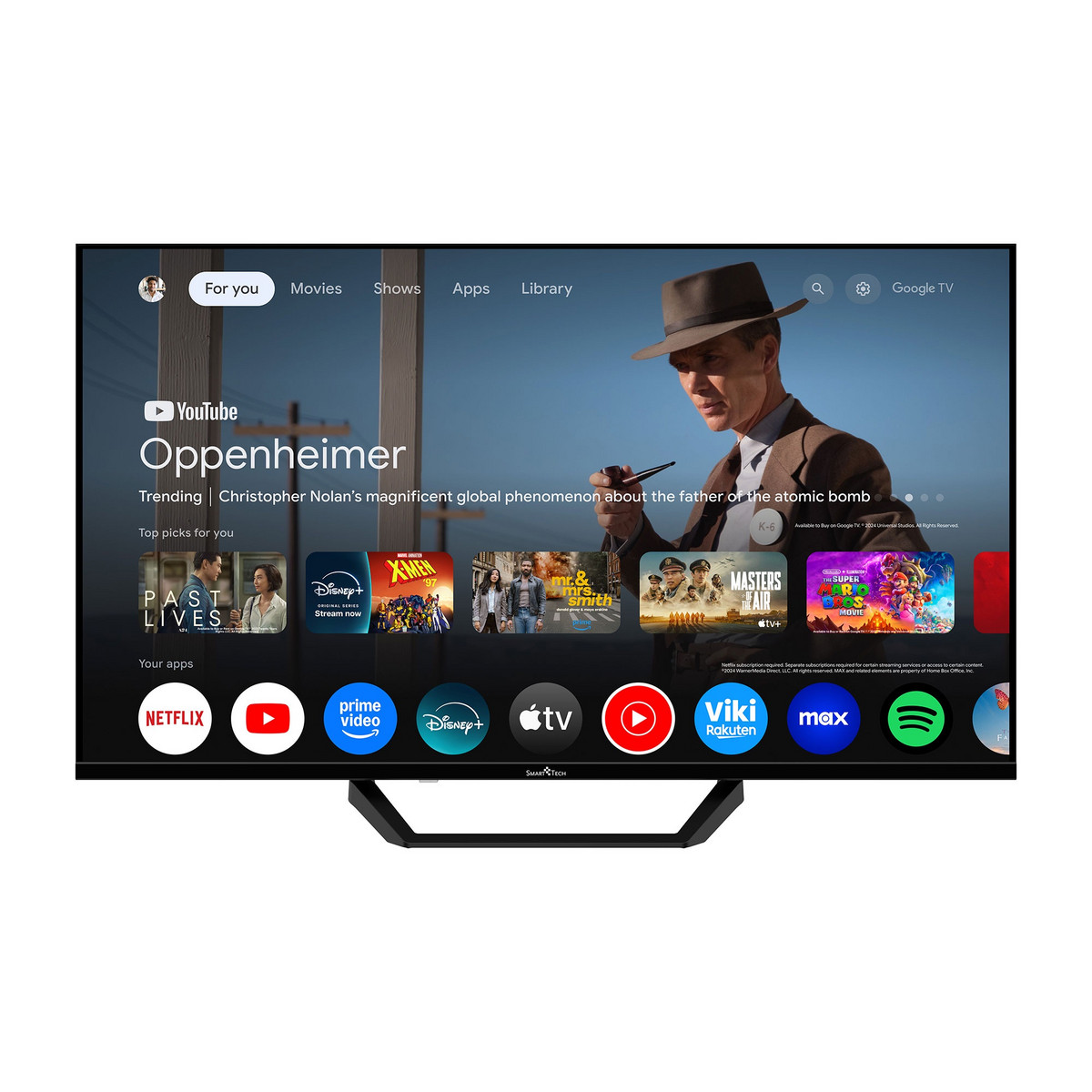 166571346_1 SMART TV QLED 40" - SMART TECH 40QG01V2 40" QLED FHD 4K Smart TV Google TV, QLED 4K, Arm Cortex-A55*4 TEE 1.45GHz, Smart TV, DVB-T2 (H.265), Negro - Imagen 1