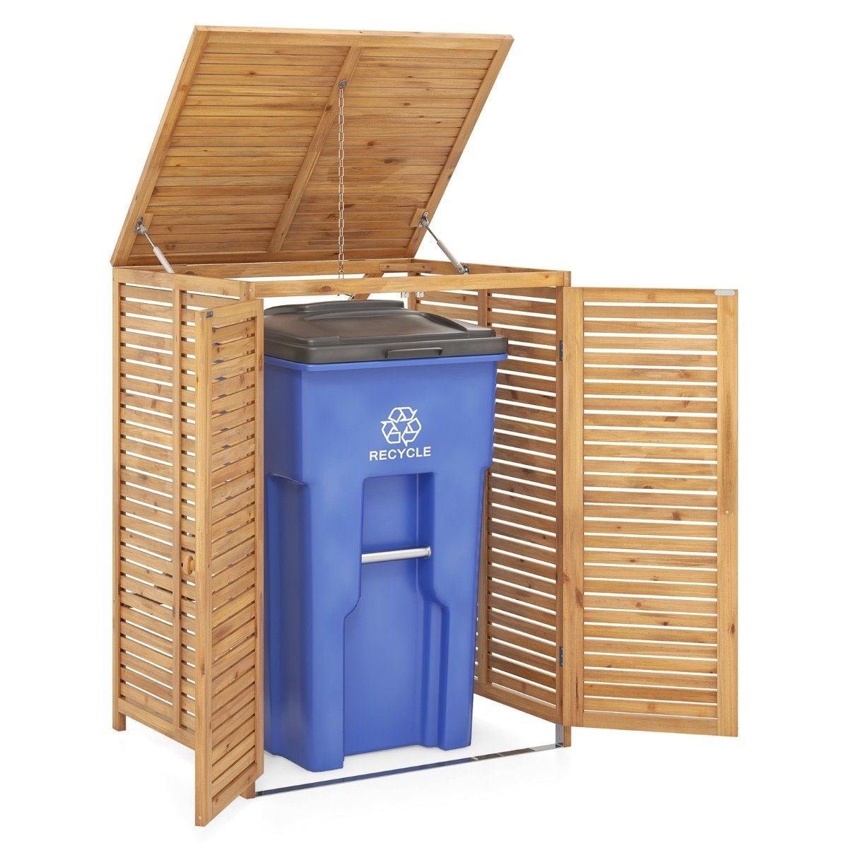 168448450_1 NORTHIO Contenedor de basura para exteriores - NORTHIO 36270, Marrón - Imagen 1