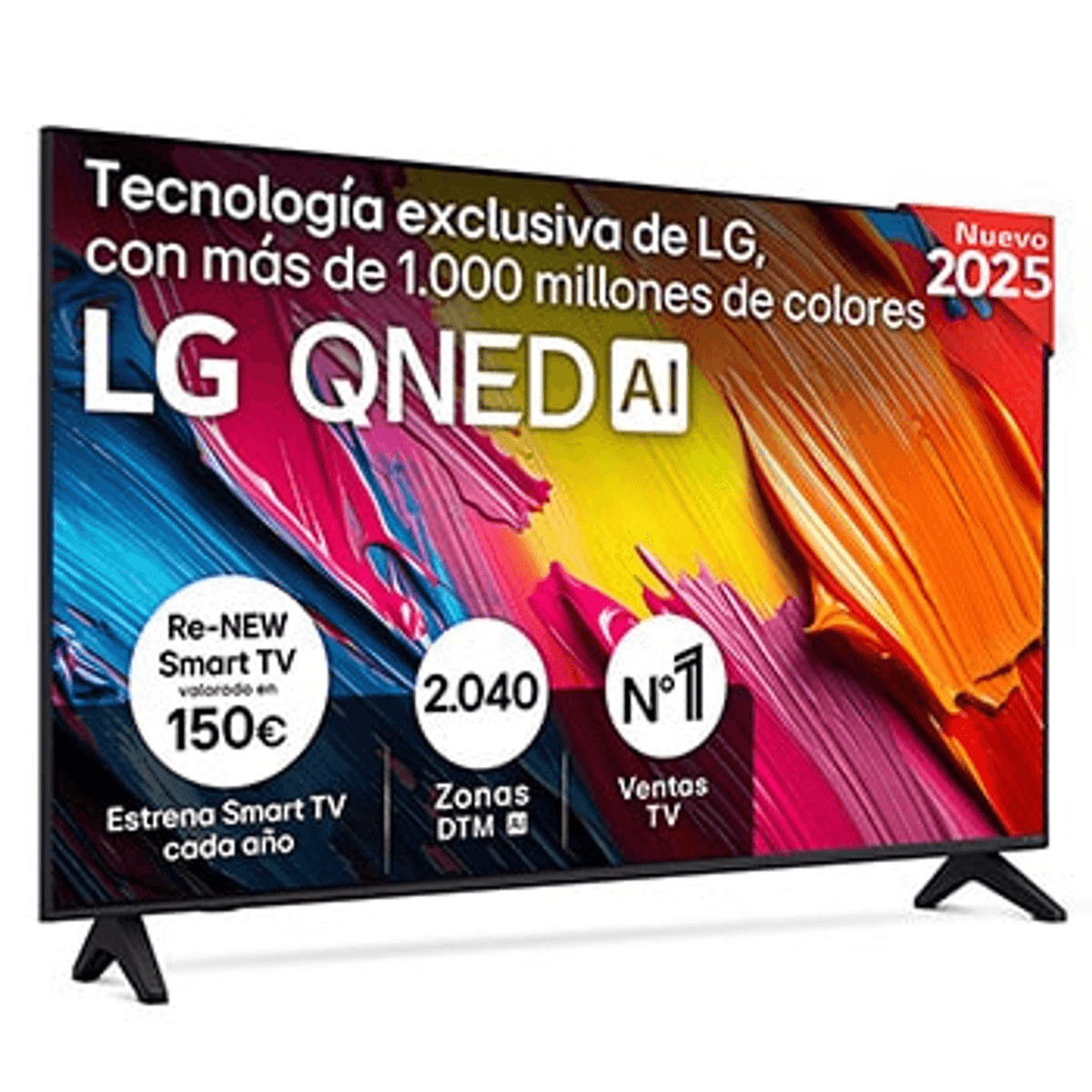 168500312_1 LG TV LED 43" - LG 43QNED70A6A, UHD 4K, Α7 Gen8 4K AI, Smart TV, DVB-T2 (H.265), Negro - Imagen 1