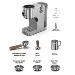 HIBREW Cafetera espresso manual - HIBREW H13, 20 bar, 2100 W, plata - Imagen 2