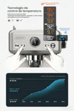 HIBREW Cafetera express - HIBREW H10A, 19 bar, 1350 W, 350 ml, Astilla - Imagen 3