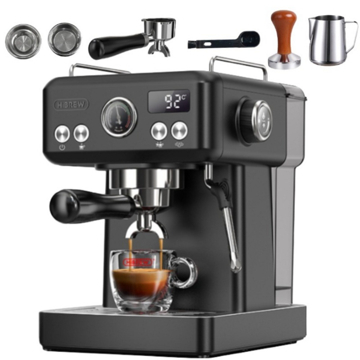 168817945_1 HIBREW Cafetera express - HIBREW H10A, 19 bar, 1350 W, 350 ml, Astilla - Imagen 1