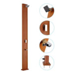 GRE Ducha solar de piscina - GRE Cuadrada 32L Look Madera