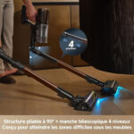 DREAME Aspiradora escoba - DREAME V30, 880 W, Potencia de succión 30 kPa, Depósito 600 ml, Negro - Imagen 6
