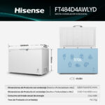 HISENSE Congelador horizontal - HISENSE FT484D4AWLYD, 372 l, 85,8 cm, Blanco - Imagen 2