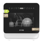 EVVO Lavavajillas compacto - EVVO Mini D Trip 3, 10 programas, 430 mm, Blanco