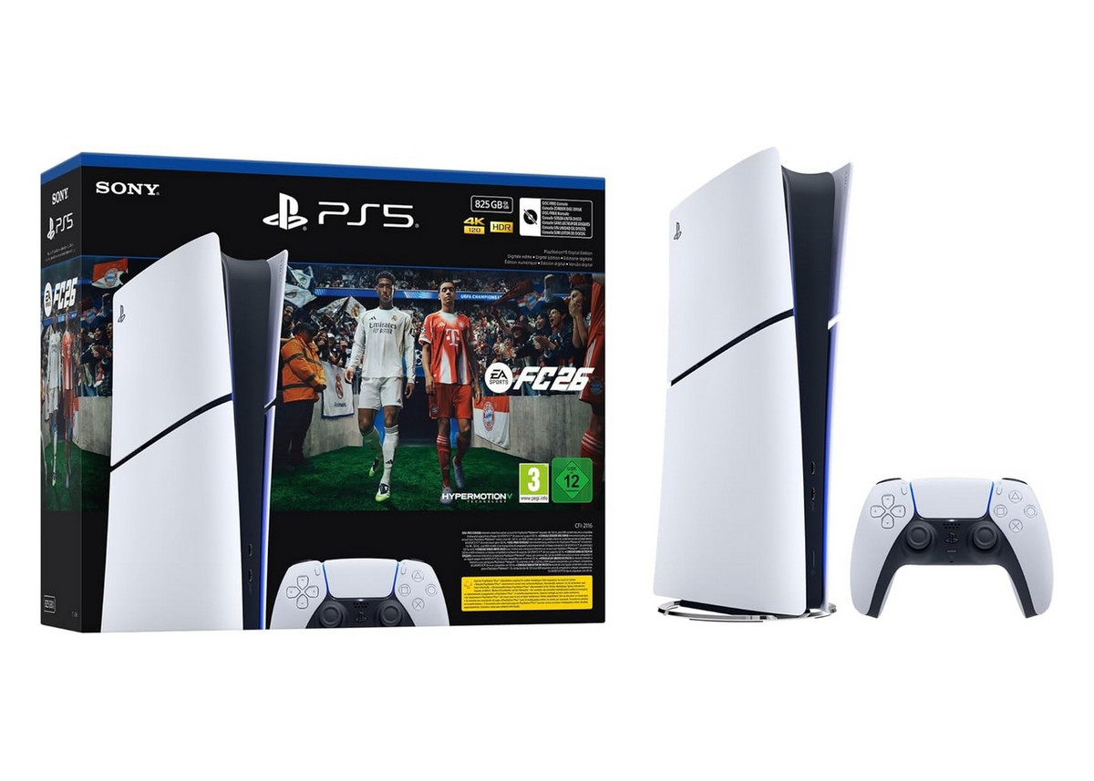 170547479_1 PLAYSTATION Consola PS5 - PLAYSTATION PlayStation 5 Digital + EA Sports FC 26 Bundle, 825 GB, blanco - Imagen 1