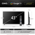 CHIQ TV QLED 43" - CHIQ L43QST, Full-HD, Smart TV, DVB-T2 (H.265), Negro - Imagen 2