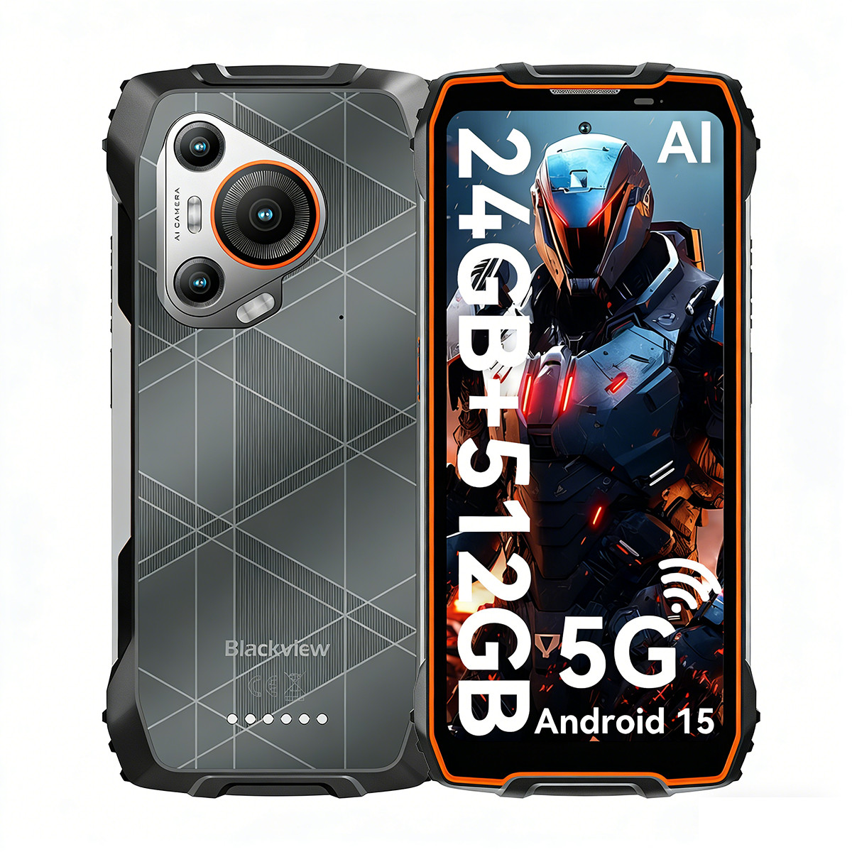 170748483_1 BLACKVIEW BL7000, Naranja, Móvil Android, 512 GB, 8 GB RAM, 6,78 " FHD+ 120Hz, MediaTek Dimensity 6300 5G Octa-core 6nm, 7500 mAh - Imagen 1