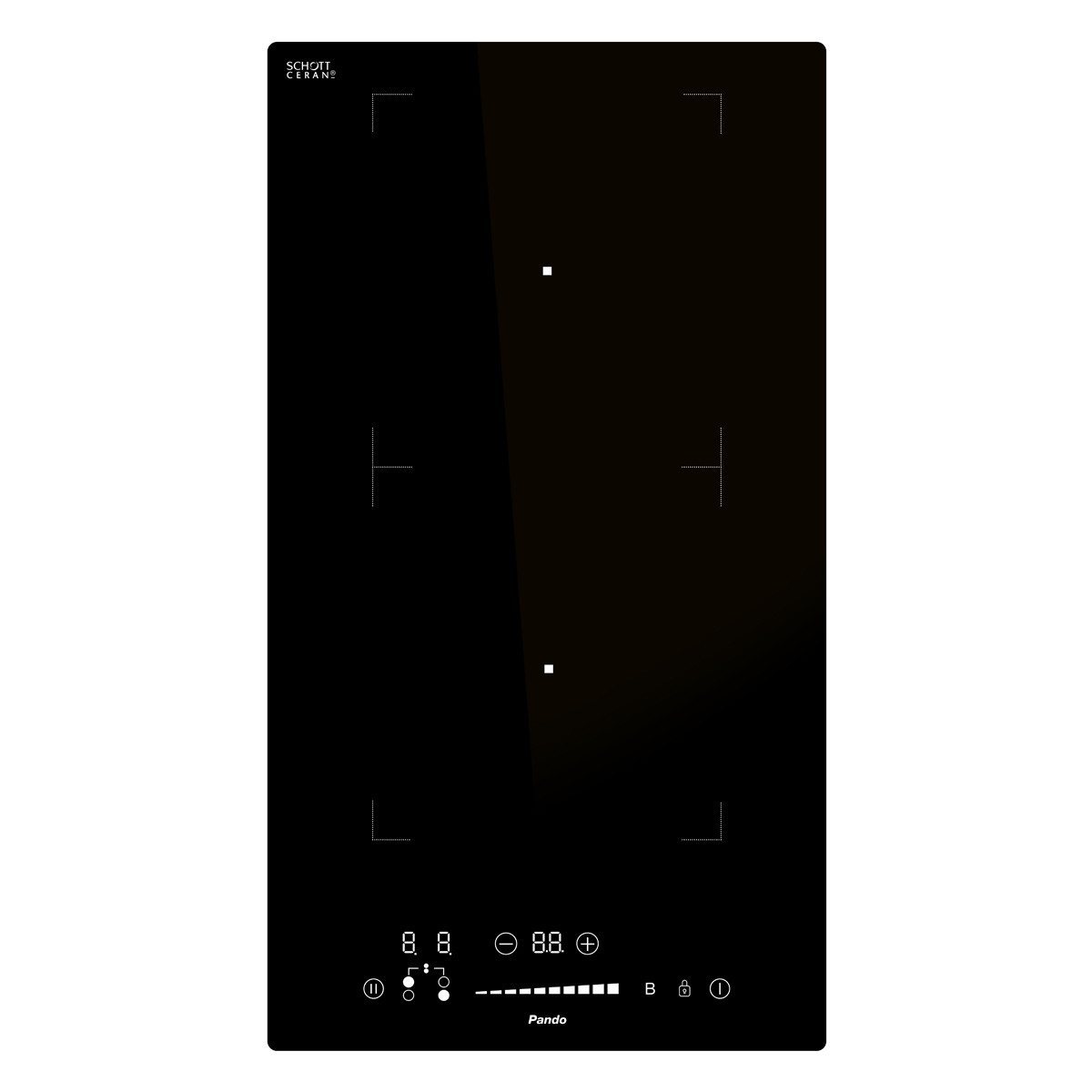 171231537_1 PANDO Placa de inducción - PANDO ONE IND-30, 2 zonas, 288 mm, Cristal Negro - Imagen 1