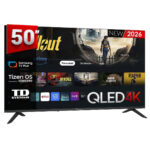 TD TV QLED 50" - TD SYSTEMS M50QC22TIZEN Tizen 8.0 by Samsung, UHD 4K, Arm Cortex A53x4, Smart TV, DVB-T2 (H.265), Negro