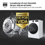 LG Lavadora carga frontal - LG F2X50S8TLB, 8 kg, 12 programas, Blanco - Imagen 4