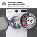 LG Lavadora carga frontal - LG F2X50S8TLB, 8 kg, 12 programas, Blanco - Imagen 8