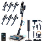 CECOTEC Aspirador escoba - CECOTEC RZ90 AI AquaPet Flex Connected, 850 W, Potencia de succión 310 AirWatt, Depósito 0,6 l, Autonomía 120 min, Gris