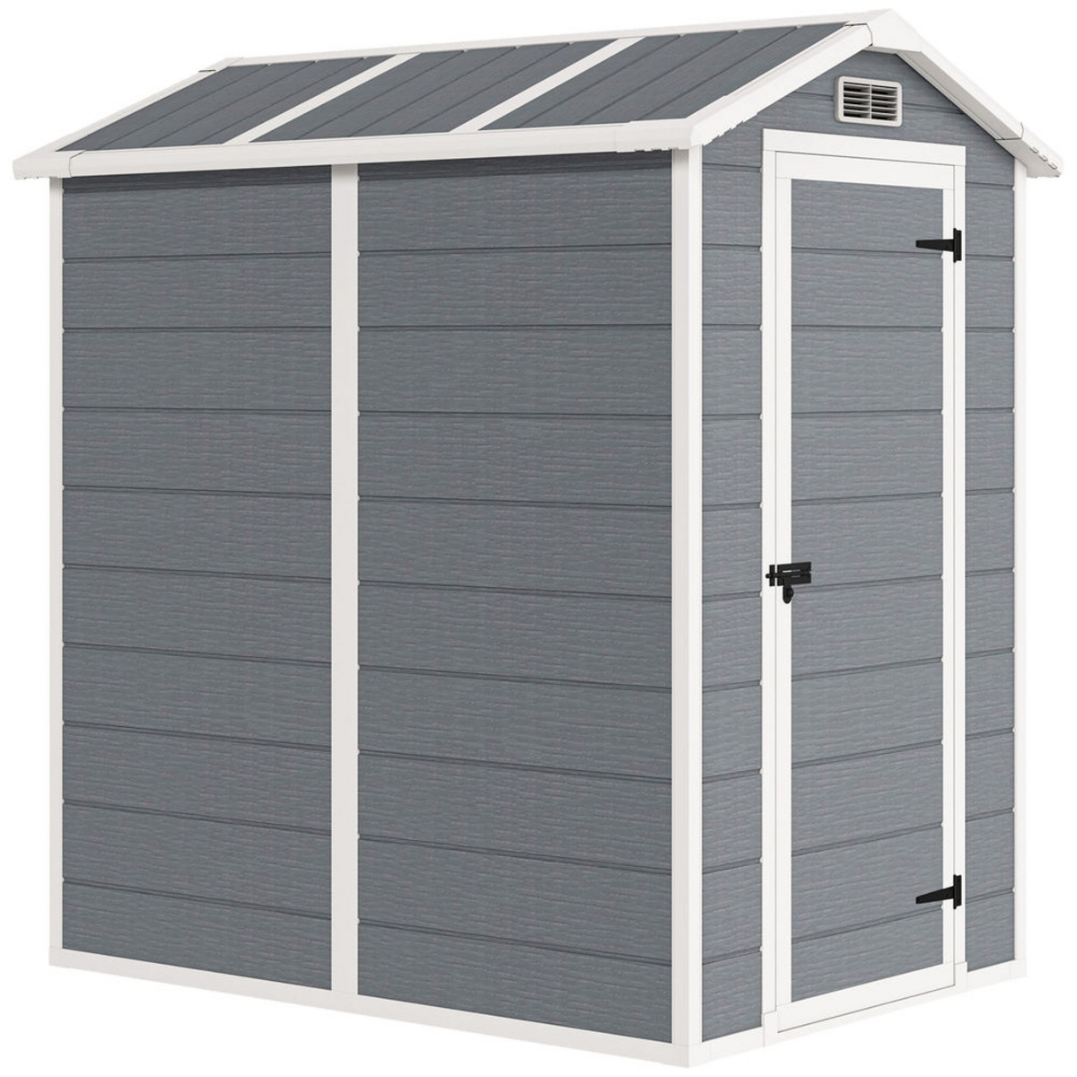 172910487_1 OUTSUNNY Caseta de Jardín - OUTSUNNY 84H-157V00GY, 131 cm x 186 cm x 198 cm, PP, Aluminio, Gris - Imagen 1