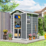 OUTSUNNY Caseta de Jardín - OUTSUNNY 84H-157V00GY, 131 cm x 186 cm x 198 cm, PP, Aluminio, Gris - Imagen 2