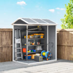 OUTSUNNY Caseta de Jardín - OUTSUNNY 84H-157V00GY, 131 cm x 186 cm x 198 cm, PP, Aluminio, Gris - Imagen 5
