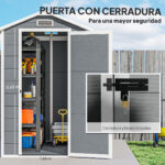 OUTSUNNY Caseta de Jardín - OUTSUNNY 84H-157V00GY, 131 cm x 186 cm x 198 cm, PP, Aluminio, Gris - Imagen 8