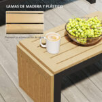 OUTSUNNY Conjunto de Jardín - OUTSUNNY 84G-586V01LG, 68 cm x 160 cm x 64 cm, Aluminio, Tela de Fibra, Gris Claro - Imagen 5