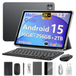 BLACKVIEW LINK 8 Con Teclado (QWERTY), 256 GB, Gris​, 12,7 " 2K, 12 GB RAM, MediaTek Helio G100 6 nm (Ocho núcleos), Tablet Android