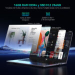 HUIDUN Portátil - HUIDUN HiBook 6, 15,6 " Full-HD, Intel Twin Lake N150, 16 GB RAM, 256 GB SSD, UHD Graphics, Windows 11 Home, idioma del teclado: US, - Imagen 3