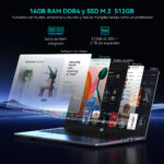 HUIDUN Portátil - HUIDUN HiBook 6, 15,6 " Full-HD, Intel Twin Lake N150, 16 GB RAM, 256 GB SSD, UHD Graphics, Windows 11 Home, idioma del teclado: US, - Imagen 6
