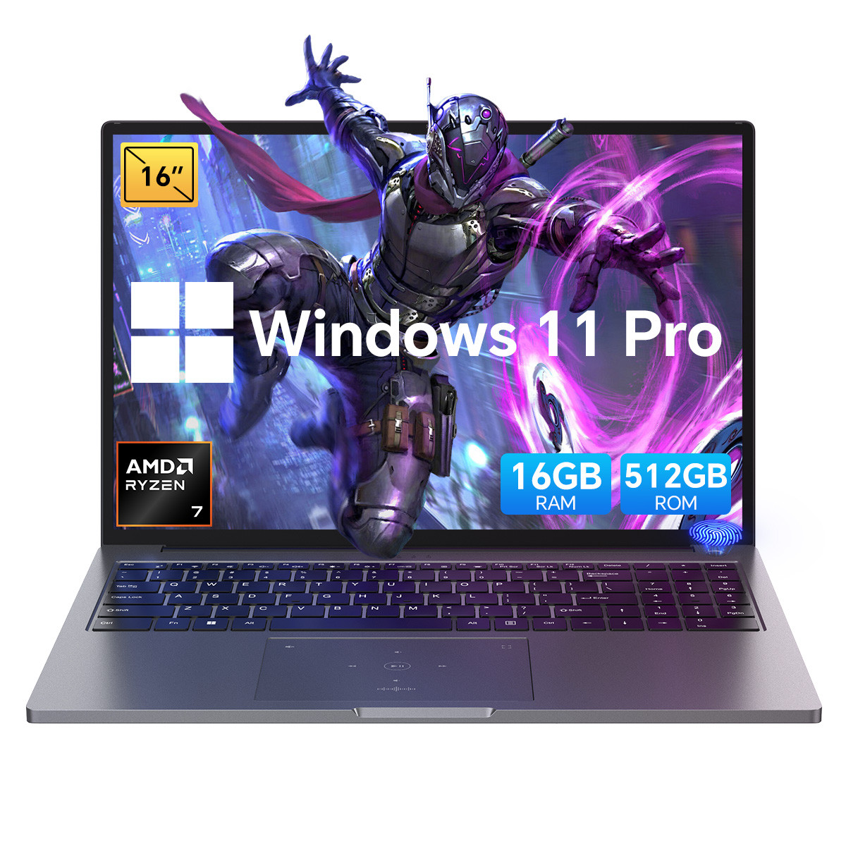 173067323_1 BLACKVIEW Portátil gaming - BLACKVIEW GamiBook 8, 16 " Full-HD, AMD Ryzen™ 7 7735HS, 16 GB RAM, 512 GB SSD, Radeon™ 680M, Windows 11 Pro, idioma del t - Imagen 1