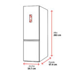 LG Frigorífico combi - LG GBBS322ASW, No Frost, No Frost, Altura 203 cm, Capacidad 375 l, Blanco - Imagen 2